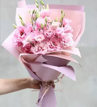 Букет Розовых Эустом в Матовой упаковке