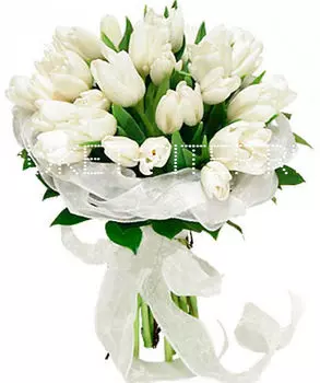 Букет с Белыми Тюльпанами