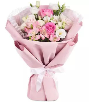 Букет с Лизиантусами и Розами