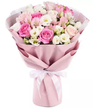 Букет с Лизиантусами и Розами