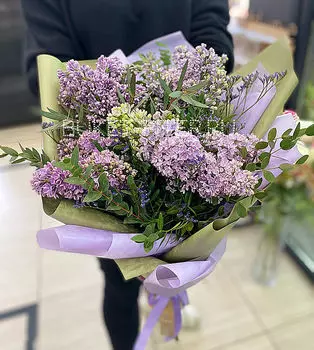 Букет с Сиреневой Сиренью и Лимониумом! Доставка БЕСПЛАТНАЯ!