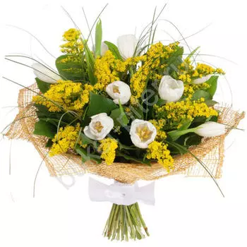 Букет с тюльпанами белыми