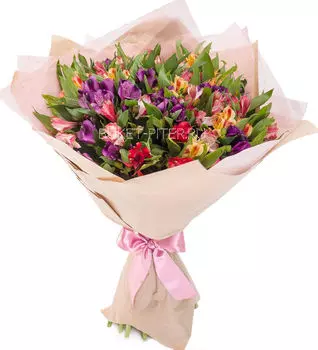 Букет с Яркими Альстромериями