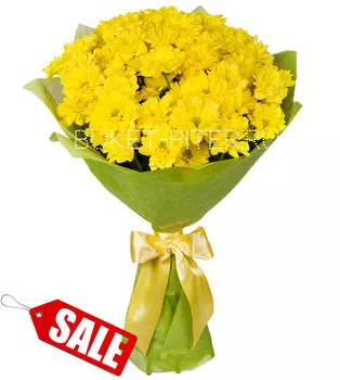 Букет Ярких Хризантем в Фетре