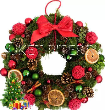 Новогодний венок с Красным Декором