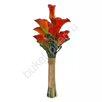 Свадебный букет из 15 оранжевых калл