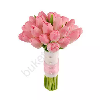 Свадебный букет из 25 тюльпанов