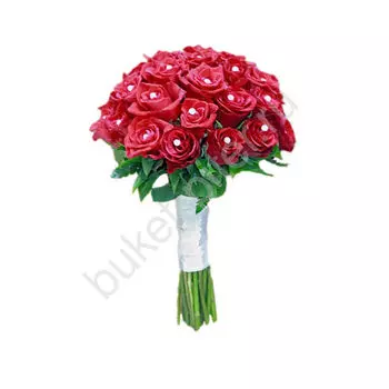 Свадебный букет из 31 красной розы
