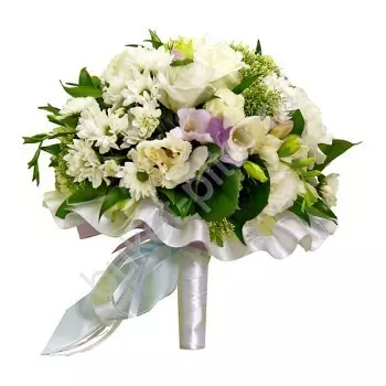 Свадебный букет из белых гортензий