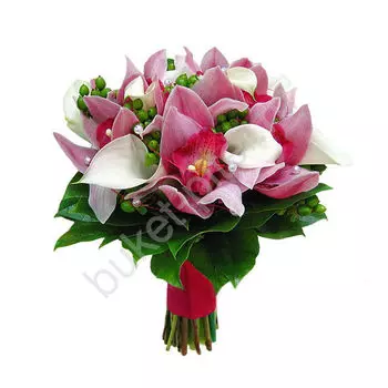 Свадебный букет из Орхидей и Белых Калл