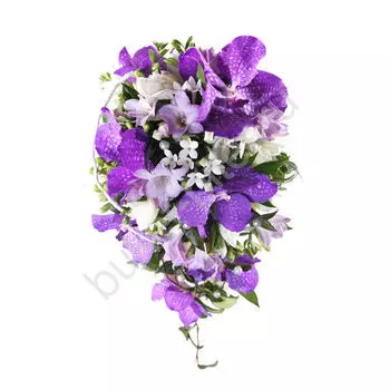 Свадебный букет из ванды и фрезии