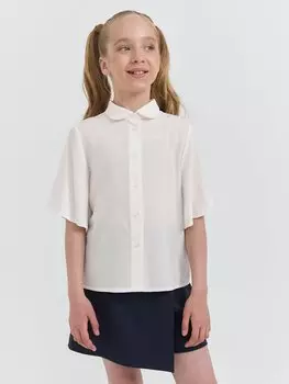 Блузка с коротким рукавом для девочки "Белая" 7+