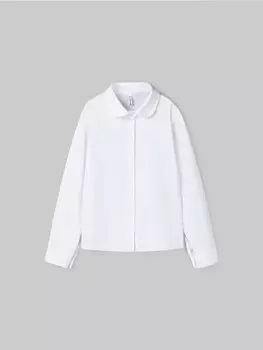 Блузка трикотажная для девочки "Белая" на кнопках 7+