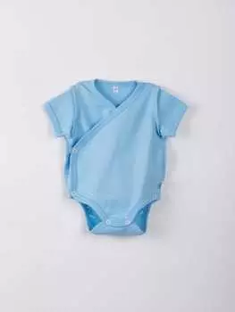 Боди-кимоно с коротким рукавом "Светлый деним" наружные швы 0+