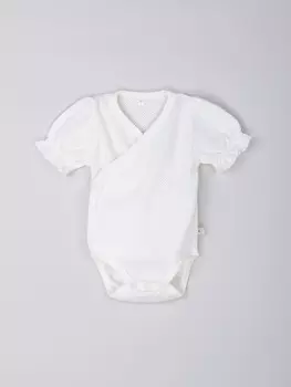 Боди-кимоно с рукавом-фонариком "Молоко" из ажурного хлопка 0+