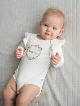 Боди с крылышками и принтом "Молоко" 0+