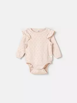 Боди с крылышками "Нюд" из ажурного хлопка 0+