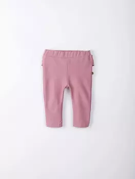 Брюки из джинскота с рюшей "Розовые" 0+
