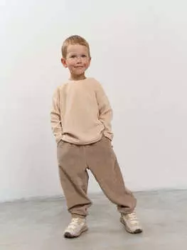 Брюки из трикотажного вельвета "Латте" 0+