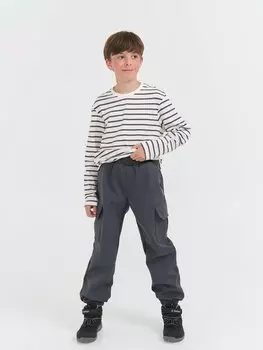 Брюки карго Softshell демисезонные "Черный меланж" 7+