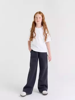 Брюки палаццо "Графит" утепленные 7+