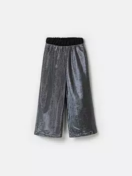 Брюки палаццо из люрекса "Серебро"