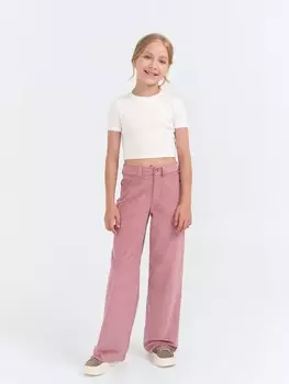 Брюки палаццо вельветовые "Пудра" 7+