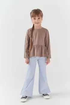 Брюки расклешенные с разрезами "Светлый деним"