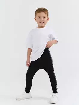 Брюки со спущенным шагом и лампасами "Уголь"