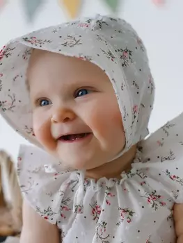 Чепчик хлопковый "Розы" 0+