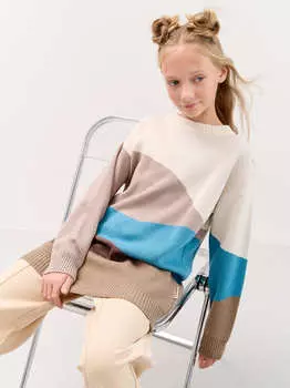 Джемпер вязаный удлиненный "Горизонт" 7+