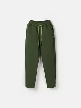 Джоггеры "Хаки" с карманами утепленные 7+