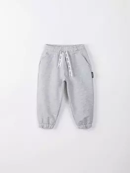 Джоггеры облегченные "Серый меланж" с карманами