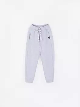 Джоггеры облегченные "Серый меланж" с карманами 7+