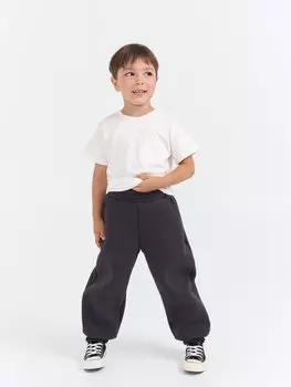 Джоггеры оверсайз "Графит" с карманами утепленные