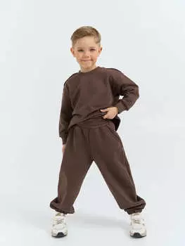 Джоггеры оверсайз из 100% хлопка "Шоколад"