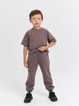 Джоггеры "Темный шоколад" с карманами утепленные