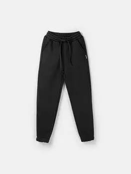 Джоггеры "Уголь" с карманами утепленные 7+