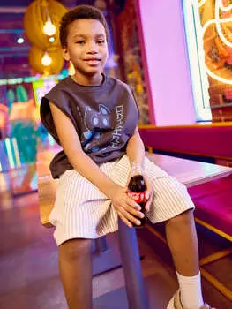 Футболка из футера без рукавов "Графит" с принтом 7+