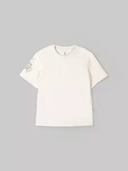 Футболка из футера "Лён" с принтом 7+