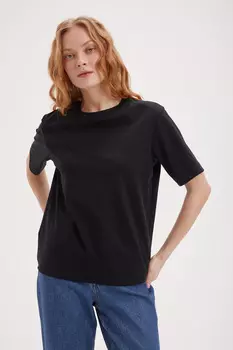 Футболка из мерсеризированного хлопка "Уголь" женская