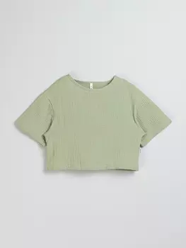 Футболка муслиновая "ШАЛФЕЙ" укороченная подростковая