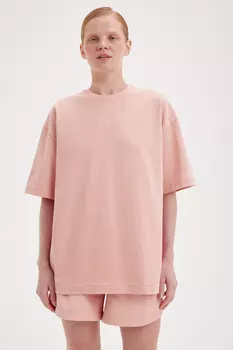 Футболка оверсайз из 100% хлопка "Персик" женская