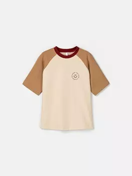 Футболка оверсайз Колор блок "Крем-брюле" 7+