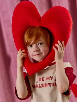 Футболка оверсайз Колор блок "Крем-брюле" с принтом