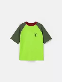 Футболка оверсайз Колор блок "Лайм" 7+