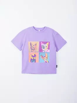 Футболка оверсайз "Лаванда" с принтом 7+