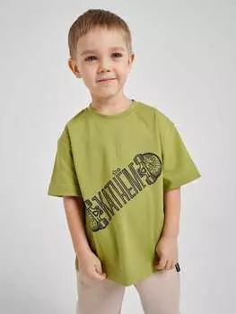 Футболка оверсайз "Олива" с принтом