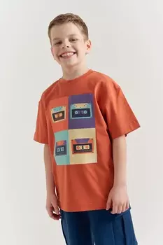 Футболка оверсайз "Паприка" с принтом 7+