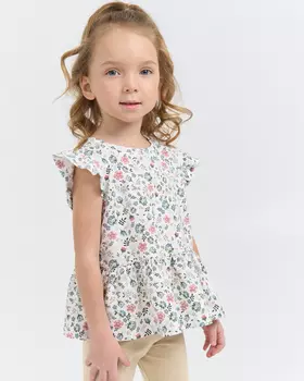 Футболка с баской "Цветы"